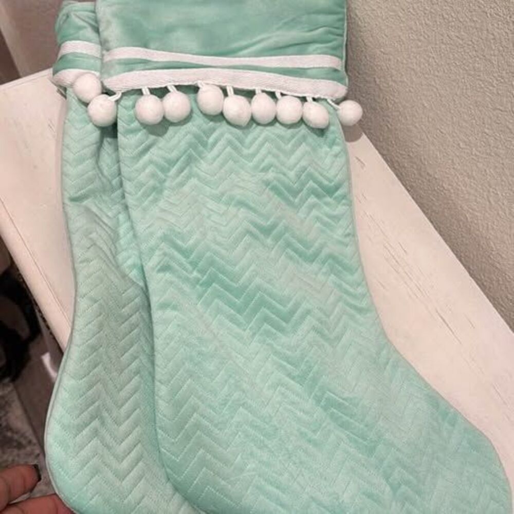 Turquoise Christmas stockings